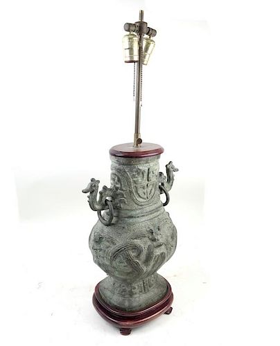 Large Bronze Chinese Censer Lamp