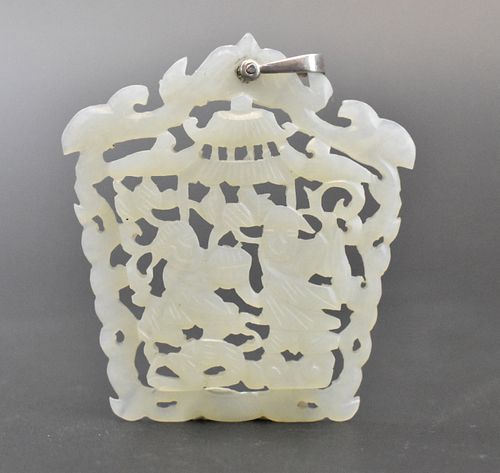 Chinese Jade Carved Toggle of "Hehe", Qing Dynasty