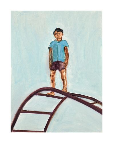 Matthew Krishanu, "Boy on Climbing Frame", 2021