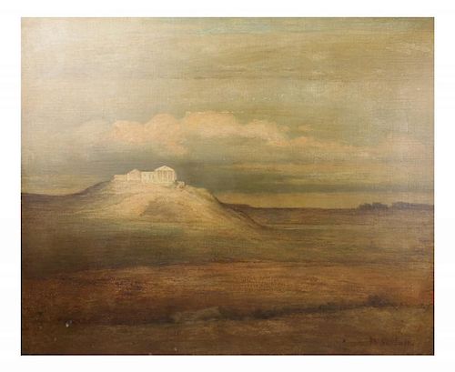 W. Sartain Landscape Oil on Canvas
