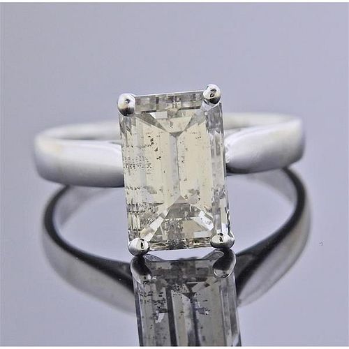 14k Gold 3.75ct Emerald Cut Diamond Engagement Ring