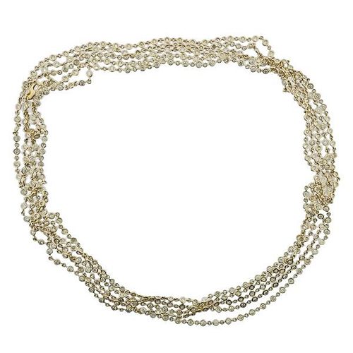 18k Gold 17.46ctw Diamond  106 Inch Long Necklace