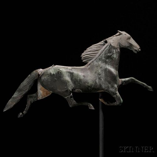 Molded Copper and Cast Zinc Running Horse Weathervane