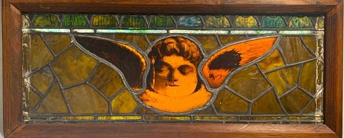 Leaded and Stained Glass Panel, Cherubim