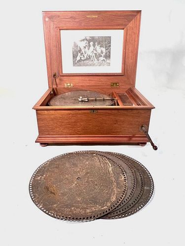 Adler Disc Musical Box in Walnut Case