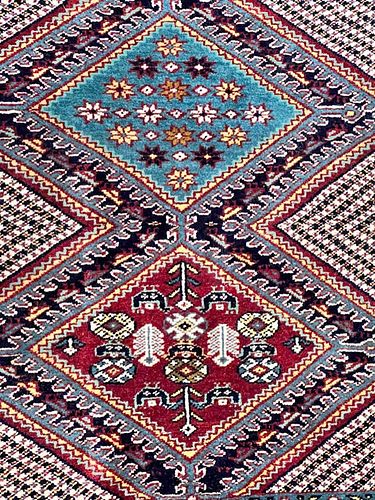 Afghan Wool Carpet, 5'3" x 3'10"