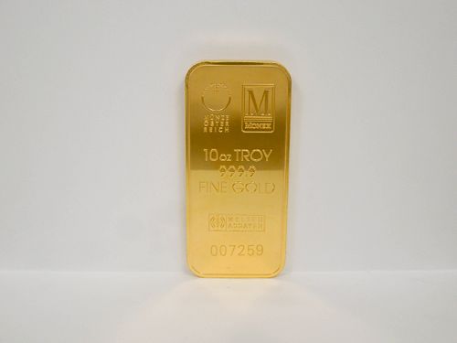 Monex Austrian Mint 10 Troy Oz. Fine Gold Bar.