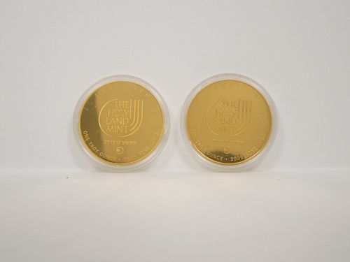 (2) Israel 2019  Dove of Peace 1 ozt. Gold Coins.