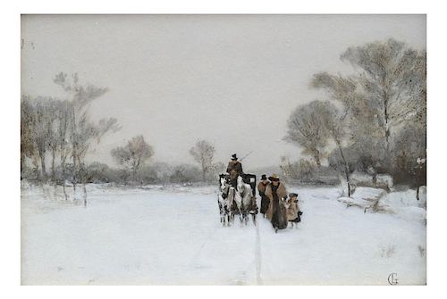 European 19th Century Winter Scene