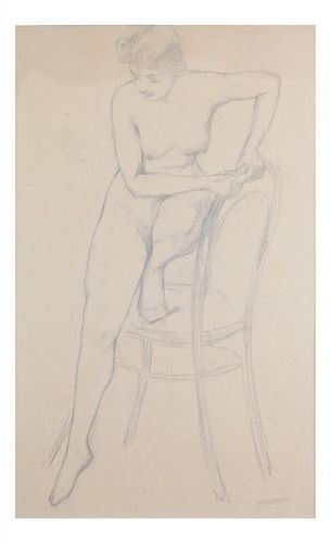 Nude with Chair, Drawing