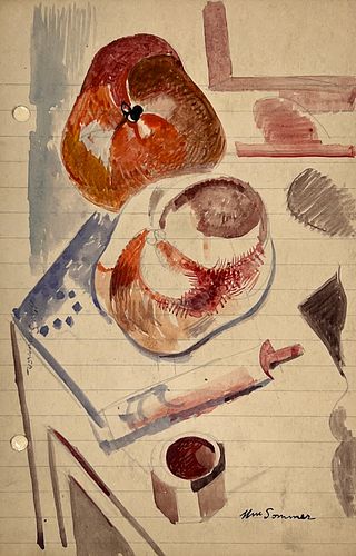 William Sommer Drawing, Kitchen Still Life