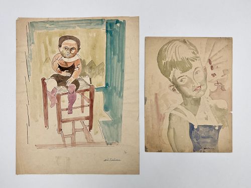 Two William Sommer Drawings, Portraits