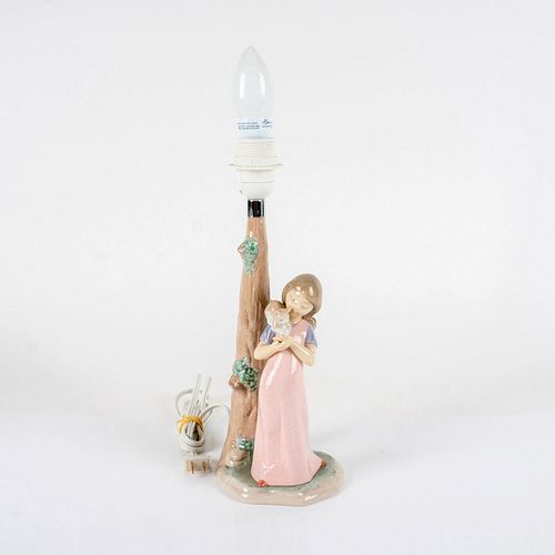 Nao Porcelain Figurine Lamp, Kitty Cuddles