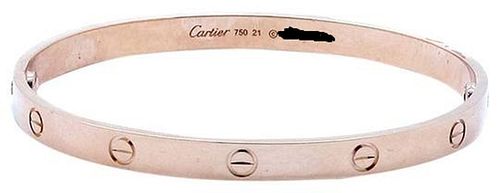 Cartier 18k Rose Gold Love Bracelet Size 16