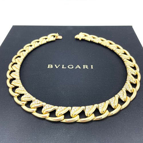 BVLGARI Chocker 18K Yellow Gold5.5CT Diamond Necklace