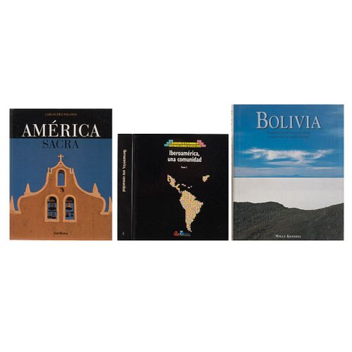 LIBROS SOBRE IBEROAMERICA. a) América Sacra. b) Bolivia. Imágenes de una Travesía Aérea. Piezas: 3.