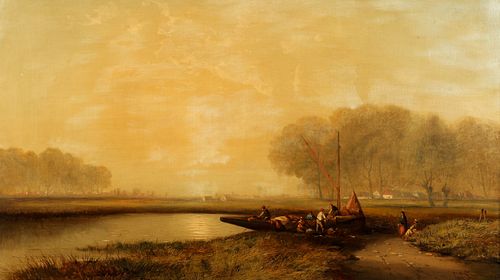 George G. Fryer painting Dutch Fisherman Returning from the Catch