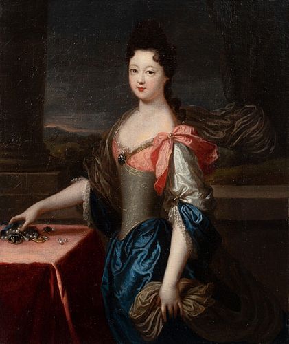 PORTRAIT CHARLOTTE AGLAE D'ORLEANS (1700-1761) OIL PAINTING
