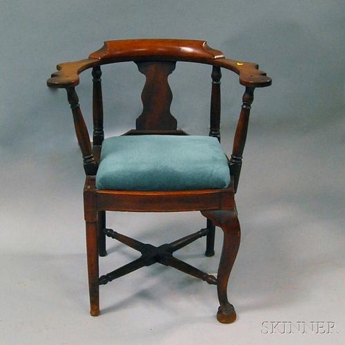 Chippendale Inlaid Mahogany Roundabout Chair