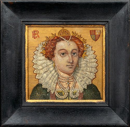 PORTRAIT OF QUEEN ELIZABETH I (1533-1608) OIL PAINTING