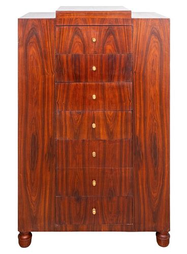 Art Deco Mahogany Semainier Dresser Chest