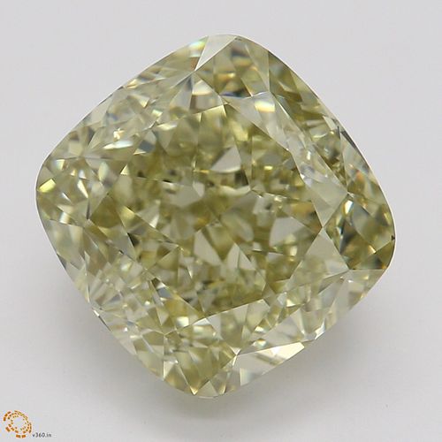 3.32 ct, Natural Fancy Brownish Greenish Yellow Even Color, VVS2, Cushion cut Diamond (GIA Graded), Appraised Value: $39,800 