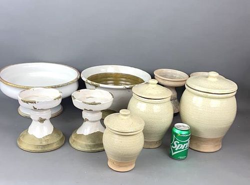 A Decorative Group of  9 Pottery Articles