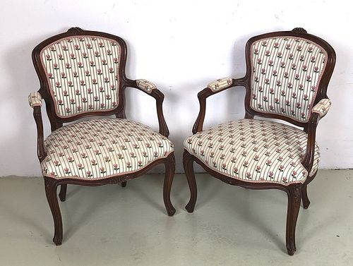 A Pair of Louis XV Style Fauteuil