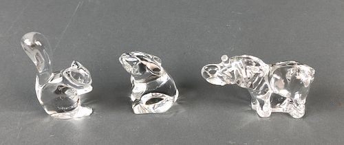 A Baccarat Crystal  Squirrel and Rabbit