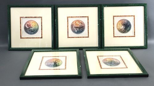 Set of 5 Astrological Lithographs