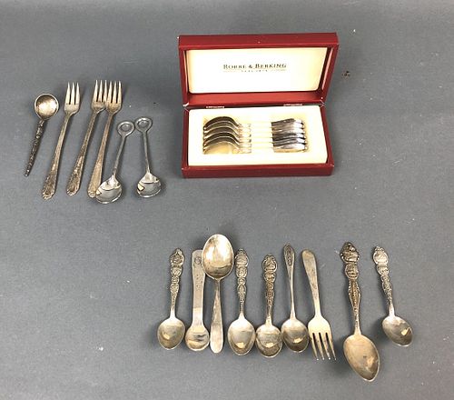 A Group of Sterling Silver Spoons and Others