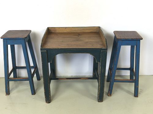 Green Painted Country Clerks Desk
