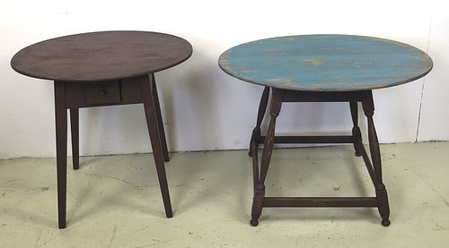 2 Farmhouse Country Style Painted Side Tables