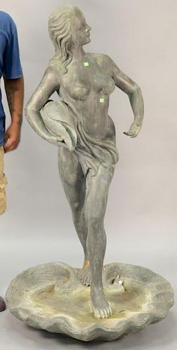 Bronze nude figural fountain. ht. 63".