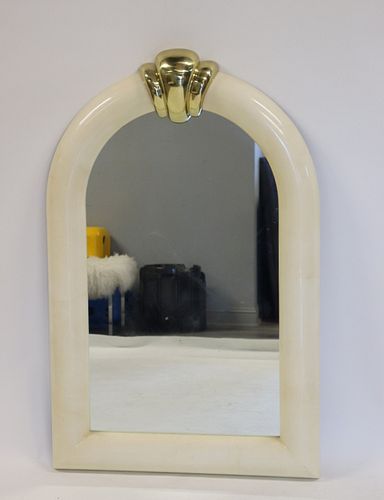 Large Vintage Karl Springer (Attr) Mirror.