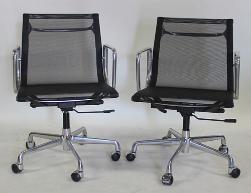 Pair of Eames Style Cerene Mesh Chairs.