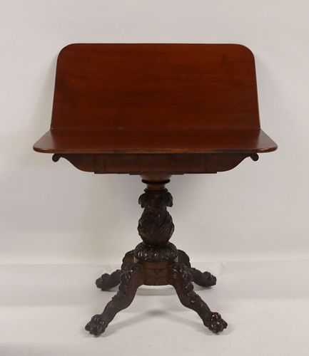 Antique Mahogany Finely Carved Card Table.