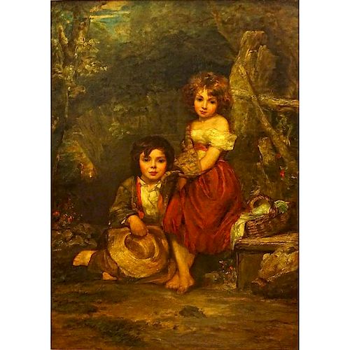 William Frederick Witherington, British (1785-1865) Oil on Canvas, "The Young Picnickers".