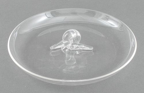 Steuben Crystal Serving Plate with Handle