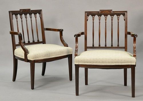 Pair of Federal style mahogany armchairs.