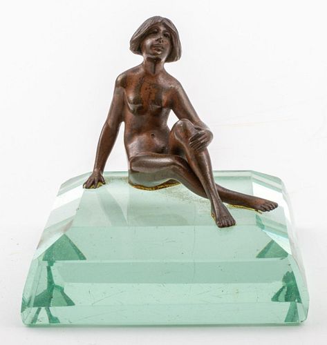 Nude Woman Bronze Sculpture Unsigned