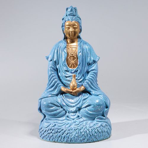 Chinese Gilt Porcelain Buddha Statue