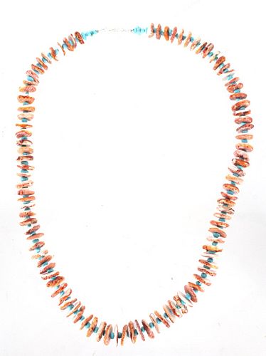 Navajo Discoidal Spiny Oyster Turquoise Necklace