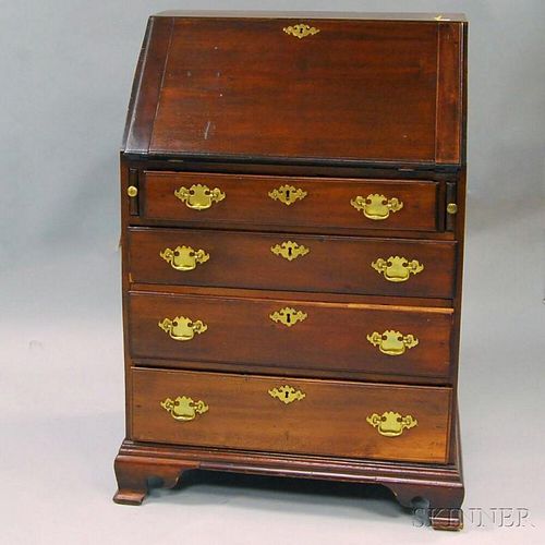 Chippendale-style Stained Maple Slant-lid Desk