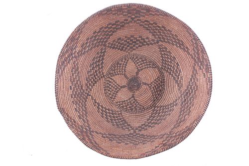 Western Apache Polychrome Hand Woven Basket c 1900
