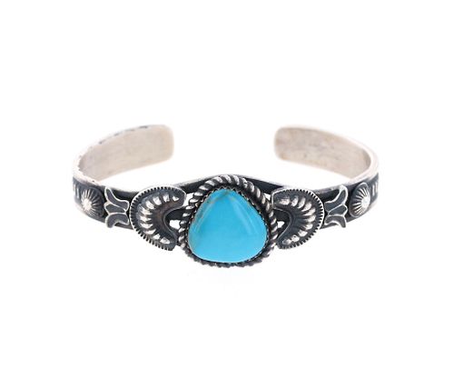 Navajo Billah Sterling Silver Turquoise Bracelet
