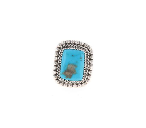 Navajo Alfred Joe Sterling Silver Turquoise Ring