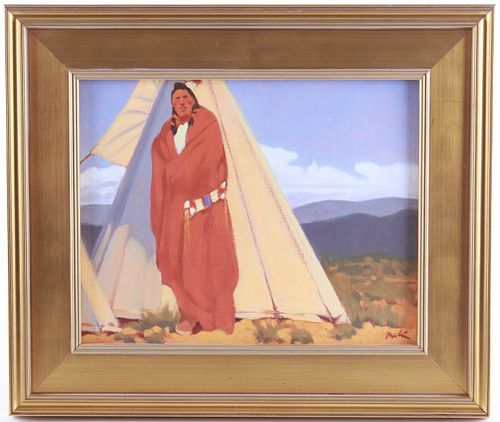 Walt Wooten ( 1939 - ) Teepee III Oil on Canvas