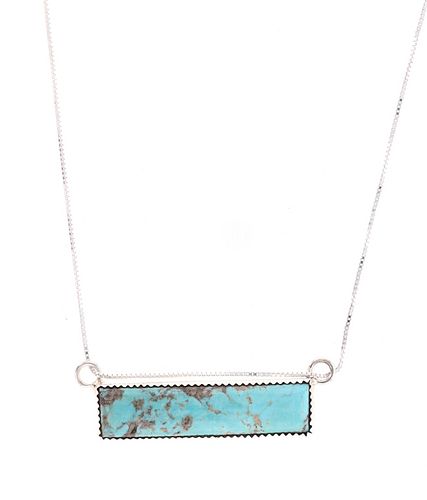 Navajo C. Byrd Sterling Silver Turquoise Necklace