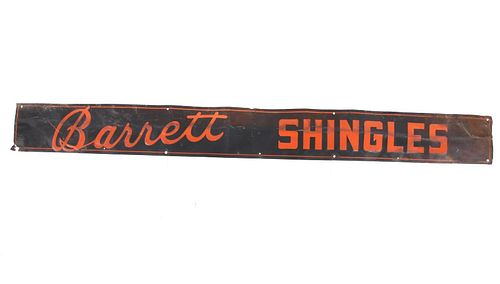 Barrett Shingles Tin Advertisement Sign c. 1950's